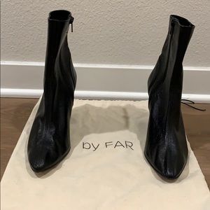 Brand New, Never Worn By Far Black Leather Booties